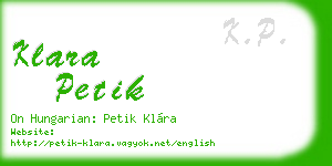 klara petik business card